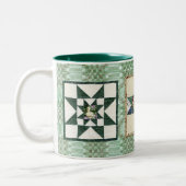 Vintage Bettdecken und Steppdecken-Tasse II Zweifarbige Tasse (Links)