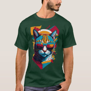 Vintage Beulen und feline Flair Retro Coole Katze  T-Shirt