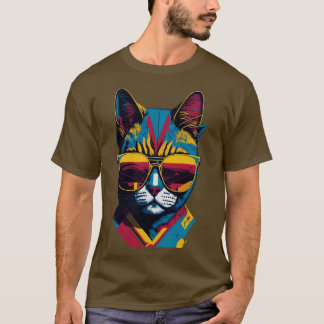 Vintage Beulen und feline Flair Retro Coole Katze  T-Shirt