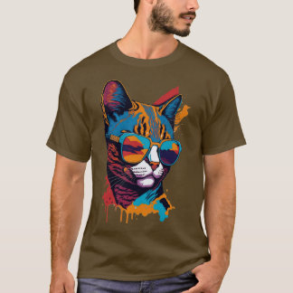 Vintage Beulen und feline Flair Retro Coole Katze  T-Shirt