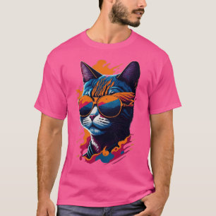 Vintage Beulen und feline Flair Retro Coole Katze T-Shirt