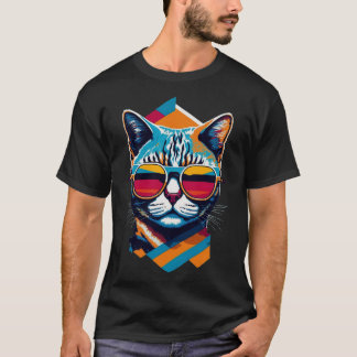 Vintage Beulen und feline Flair Retro Coole Katze  T-Shirt