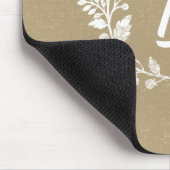 Vintage beunruhigte beige weiße Wreath-Gewohnheit Mousepad (Ecke)