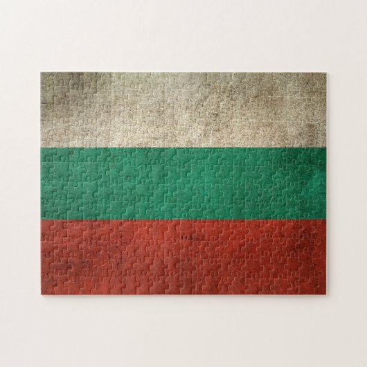 Vintage beunruhigte Flagge von Bulgarien Puzzle (Horizontal)