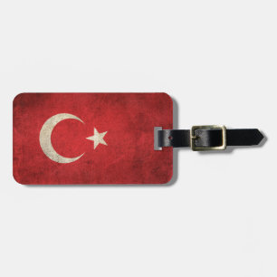 Vintage beunruhigte Flagge von der Türkei Gepäckanhänger