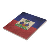 Vintage beunruhigte Flagge von Haiti Fliese (Seite)