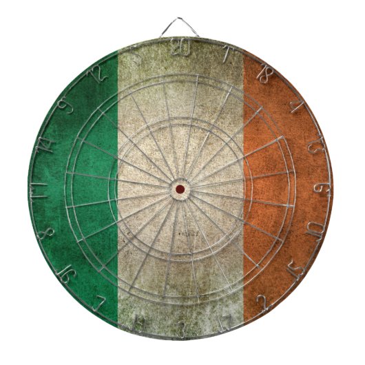 Vintage beunruhigte Flagge von Irland Dartscheibe (vorne)