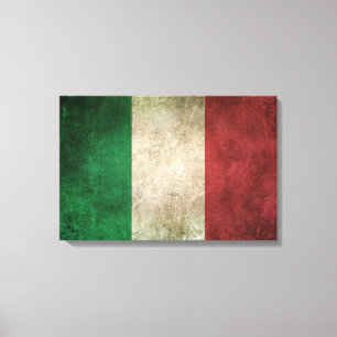 Vintage beunruhigte Flagge von Italien Leinwanddruck