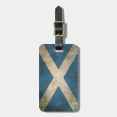 Vintage beunruhigte Flagge von Schottland Gepäckanhänger (Vorderseite vertikal)