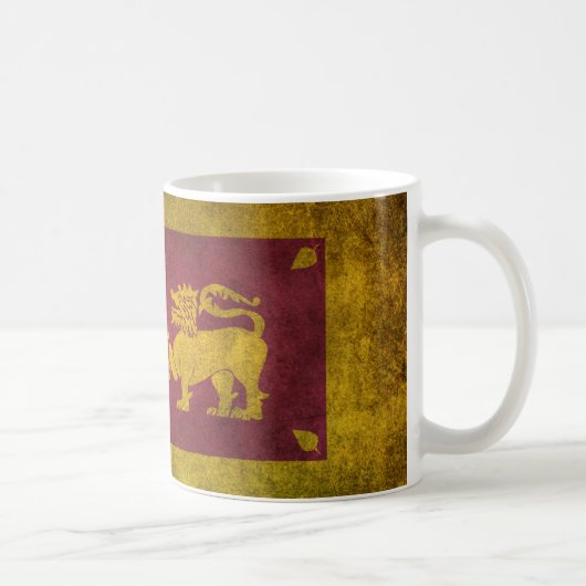 Vintage beunruhigte Flagge von Sri Lanka Kaffeetasse (Rechts)