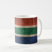Vintage beunruhigte Flagge von Südafrika Kaffeetasse (VorderseiteRechts)