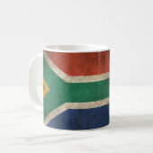Vintage beunruhigte Flagge von Südafrika Kaffeetasse (Vorderseite Links)