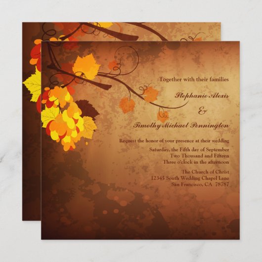 Vintage beunruhigte wedding Einladung des (Vorne/Hinten)