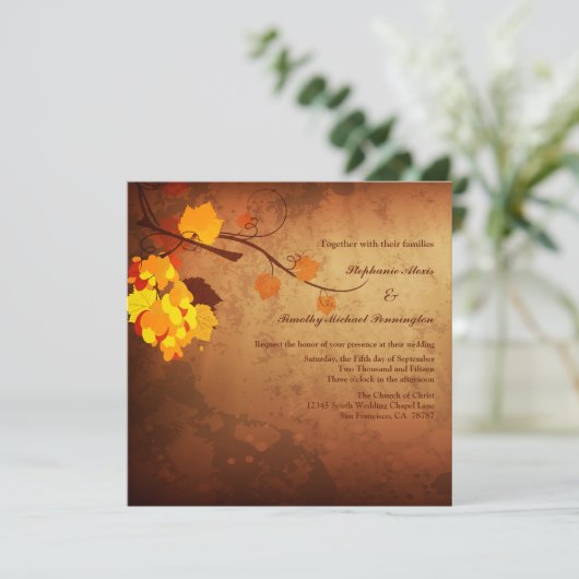 Vintage beunruhigte wedding Einladung des (Stehend Vorderseite)