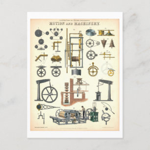 Vintage "Bewegung und Maschinen" Pädagogische Wiss Postkarte