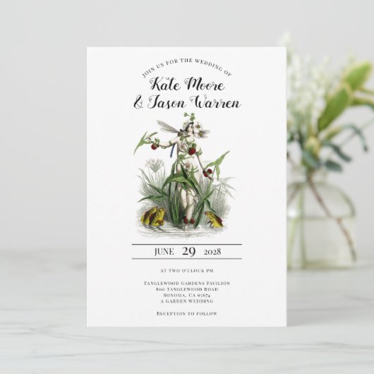 Vintage bezaubernde Gartenmärsche Einladung (Stehend Vorderseite)