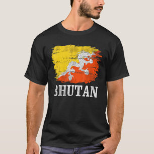 Vintage bhutanische Flagge für Bhutan T-Shirt