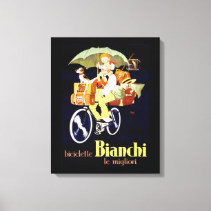 Vintage Bianchi Bicycle Ad Leinwanddruck