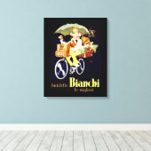Vintage Bianchi Bicycle Ad Leinwanddruck (Insitu (Holzboden))