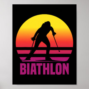 Vintage Biathlon-Geschenkidee Wintersport Poster