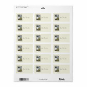 Vintage Bibelschrift mit Rose Adressaufkleber (Vorne)