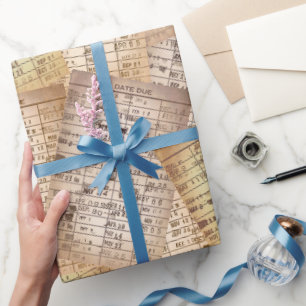 Vintage Bibliothek Geschenkpapier