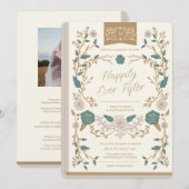 Vintage Bibliothek Hochzeitsempfang Einladung (Vorne/Hinten)