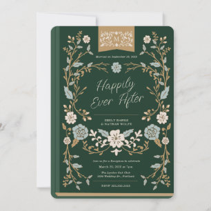 Vintage Bibliothek Hochzeitsempfang Einladung