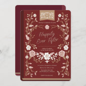 Vintage Bibliothek Hochzeitsempfang Einladung (Vorne/Hinten)