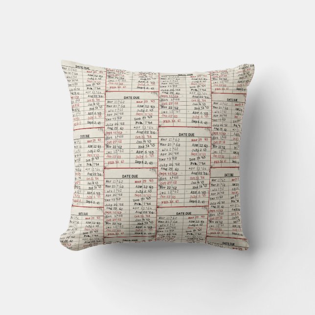 Vintage Bibliothek Kissen (Vorderseite)