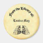 Vintage Bibliothek mit benutzerdefinierten Büchern Magnet (Vorne)