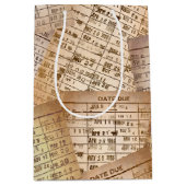 Vintage Bibliothek Mittlere Geschenktüte (Vorderseite)