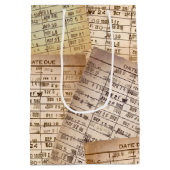 Vintage Bibliothek Mittlere Geschenktüte (Rückseite)