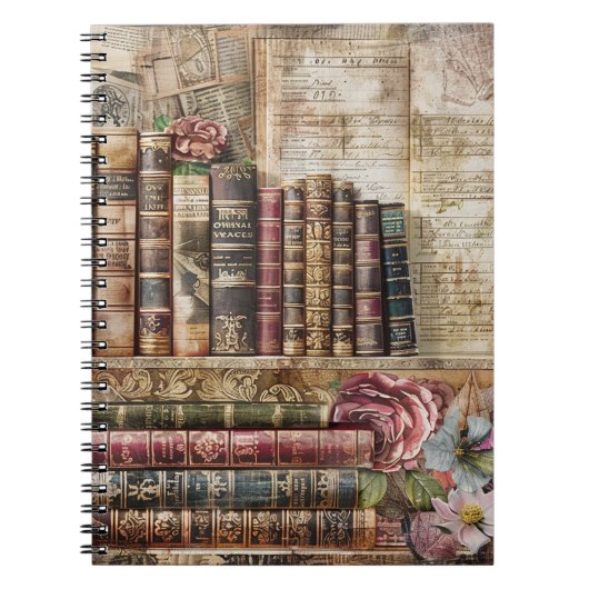 Vintage Bibliothek Notizblock (Vorderseite)