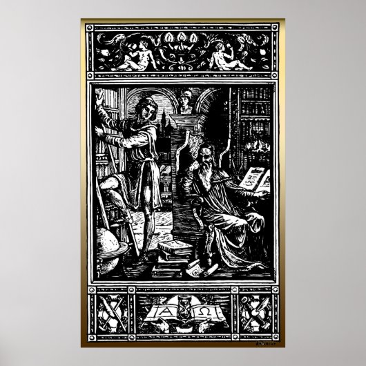 Vintage Bibliothek Poster (Vorne)