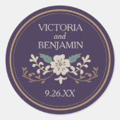 Vintage Bibliothek Runder Aufkleber (Vorderseite)