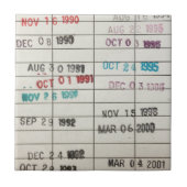 Vintage Bibliotheks-Abgabefrist-Karten Fliese (Vorderseite)