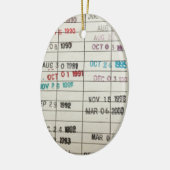 Vintage Bibliotheks-Abgabefrist-Karten Keramikornament (Links)