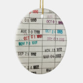 Vintage Bibliotheks-Abgabefrist-Karten Keramikornament (Rechts)