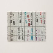 Vintage Bibliotheks-Abgabefrist-Karten Puzzle (Horizontal)