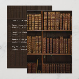 Vintage-Bibliotheks-Grußkarte zum Verschenken mit  Karte