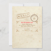 Vintage Bibliotheks-Karten-Hochzeits-Einladung Einladung (Rückseite)