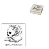 Vintage Bibliotheksbücher Gothic Skull & Rose Gummistempel (Stempel)