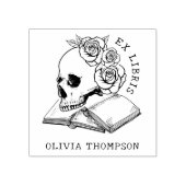 Vintage Bibliotheksbücher Gothic Skull & Rose Gummistempel (Prägung)