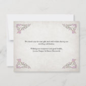 Vintage Bibliotheksbücherei Märchenmesse Dankeskarte (Rückseite)