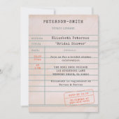 Vintage Bibliothekskarte Buch Lover Chic Brautpart Einladung (Vorderseite)