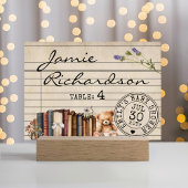 Vintage Bibliothekskarte Bücher Kinderdusche Platz Platzkarte