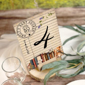 Vintage Bibliothekskarte bucht Babyduschkarte Tischnummer