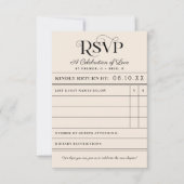 Vintage Bibliothekskarte Hochzeitskarte RSVP (Vorderseite)