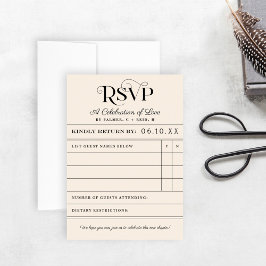 Vintage Bibliothekskarte Hochzeitskarte RSVP Karte